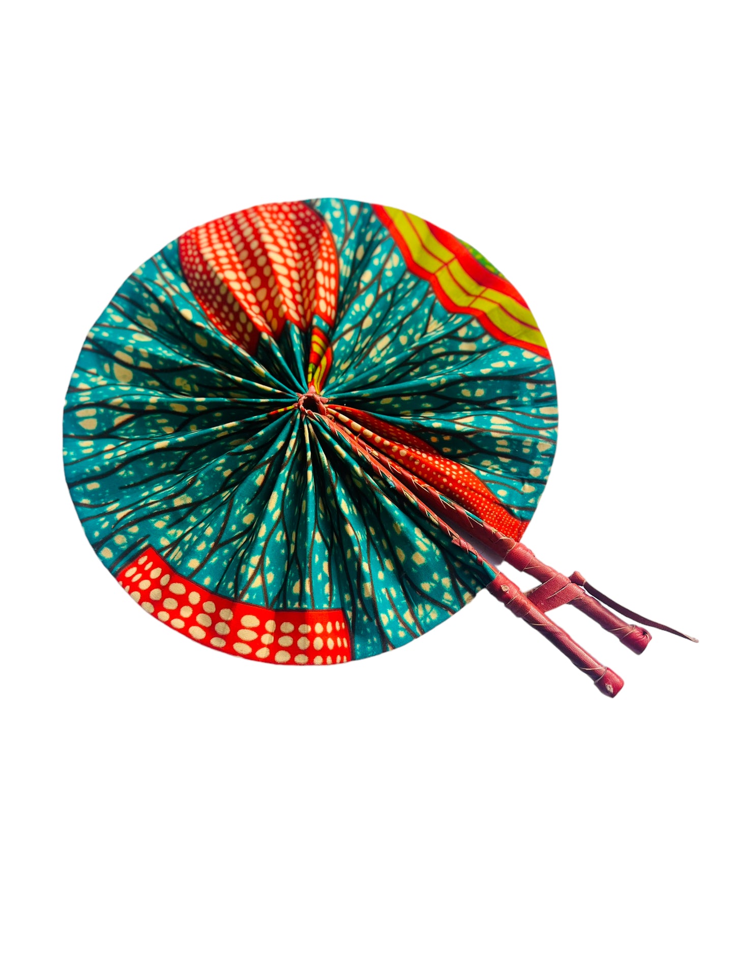 African Print Fan (Green)