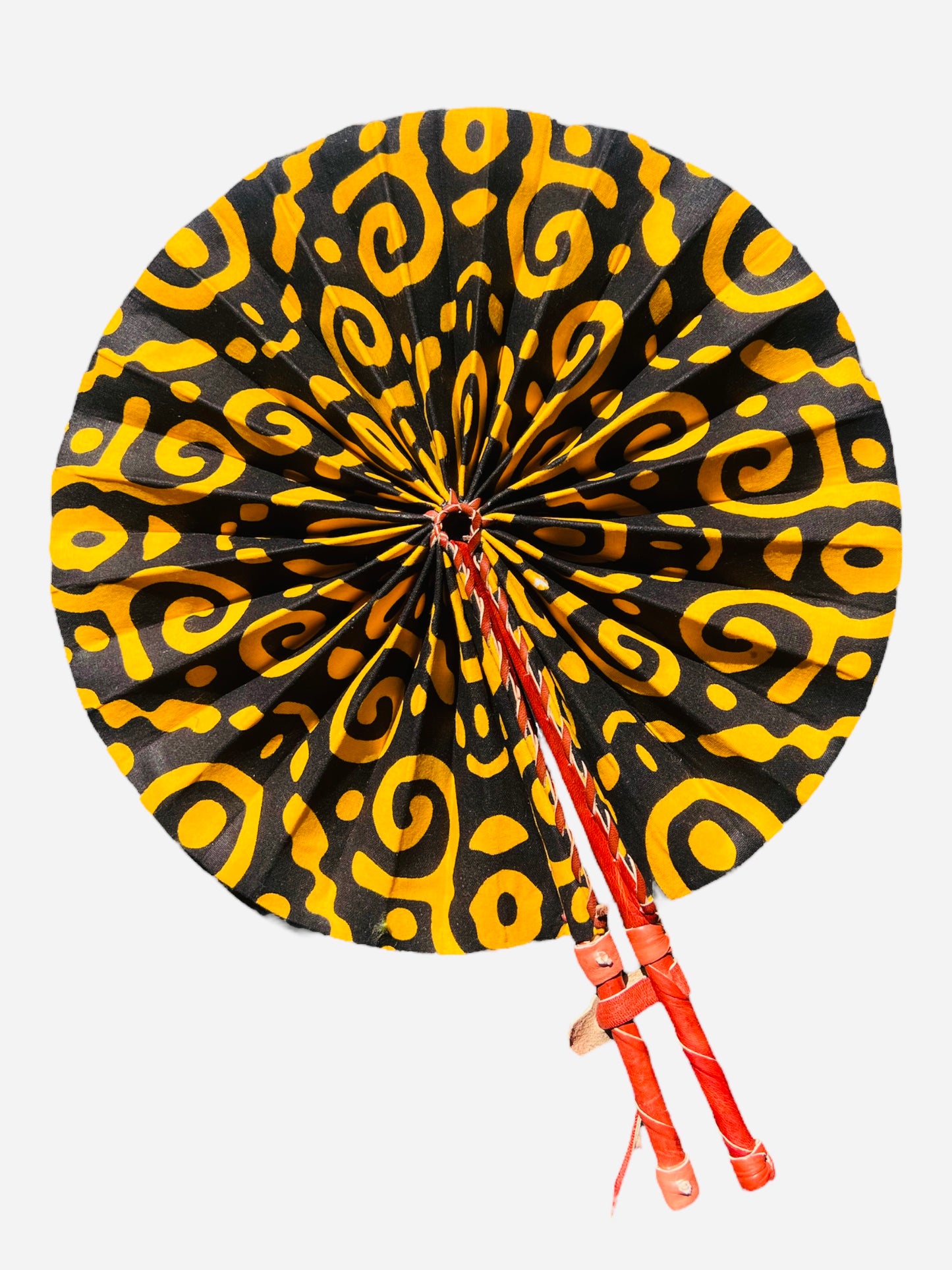 African Print Fan (Black/Orange)