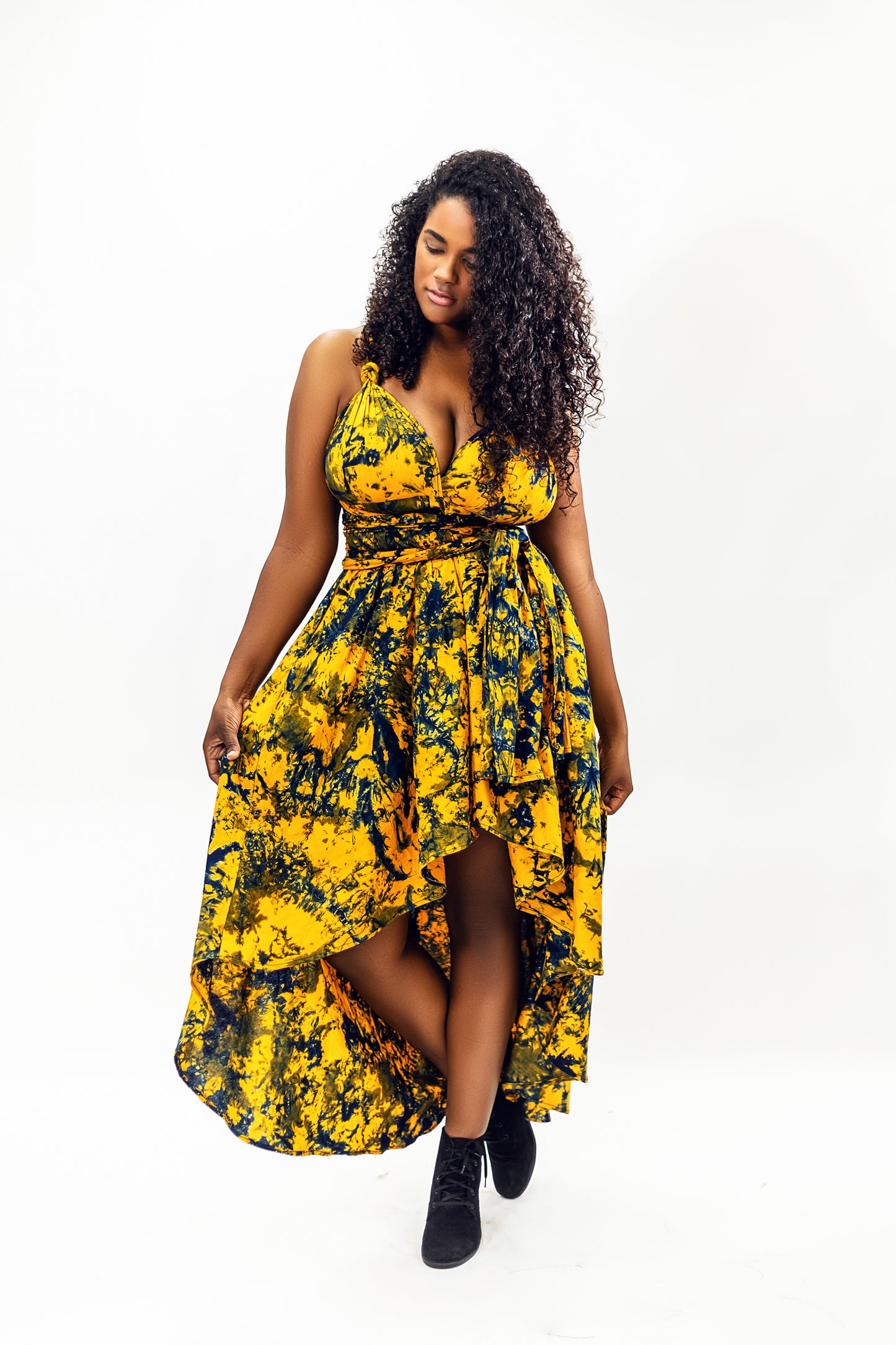 Batik Infinity Dress (Sunshine Green)