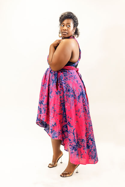 Batik Infinity Dress (Hot Pink)