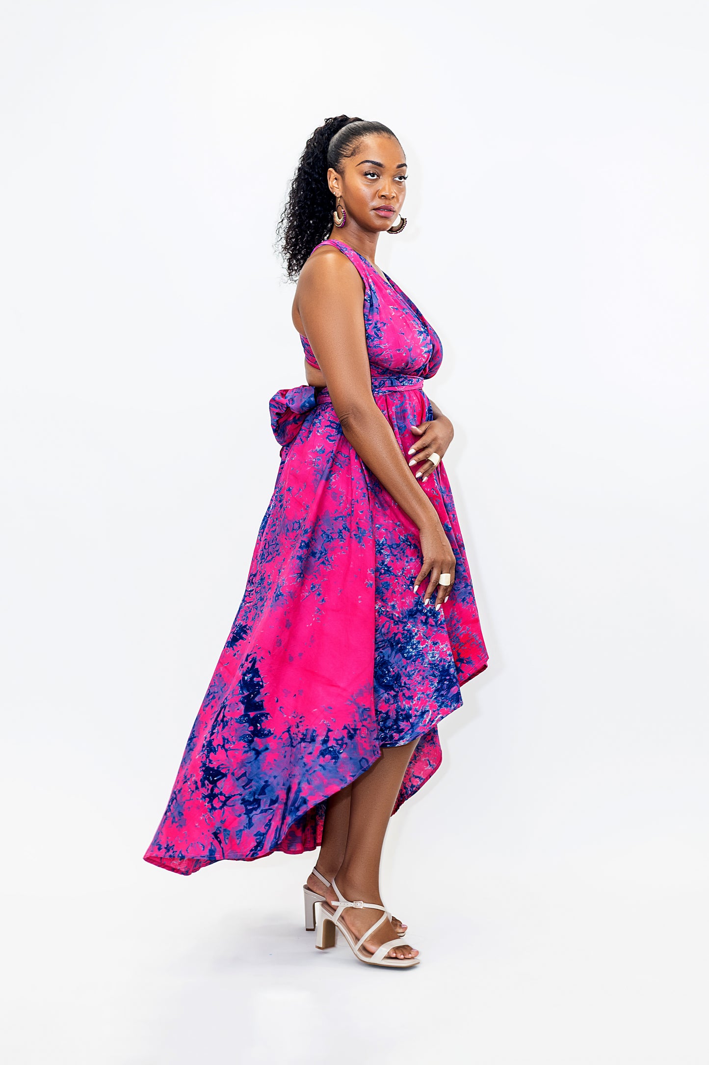 Batik Infinity Dress (Hot Pink)