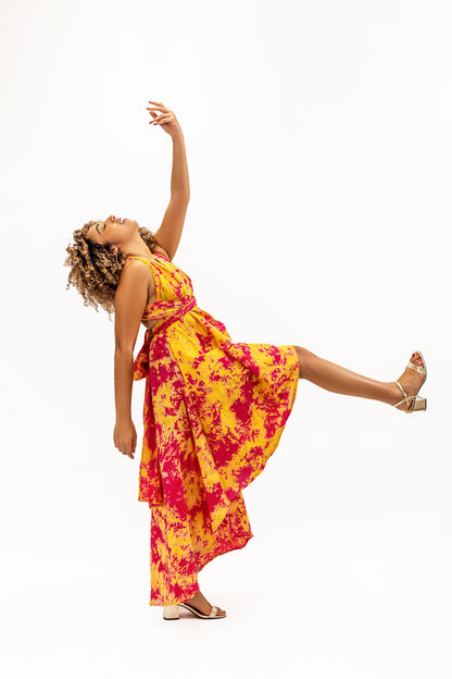Batik Infinity Dress (Sunshine Pink)