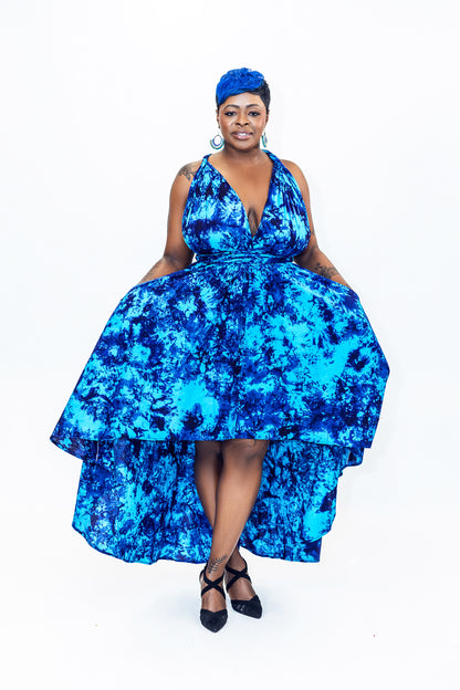 Batik Infinity Dress (Blue)