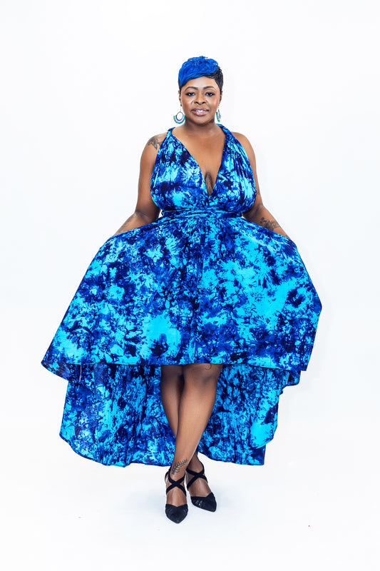 Batik Infinity Dress (Blue)