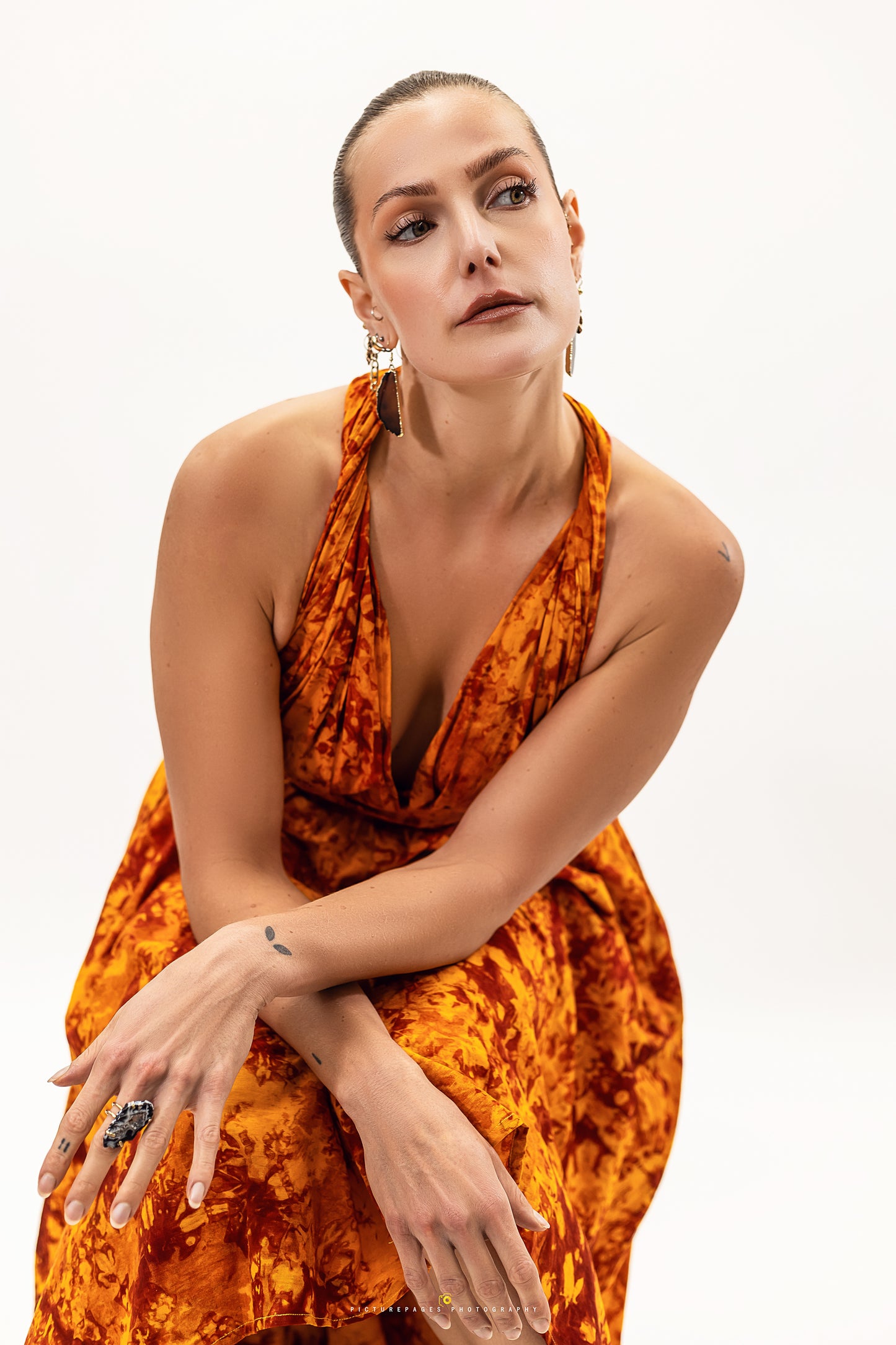 Batik Infinity Dress (Sunset Orange)