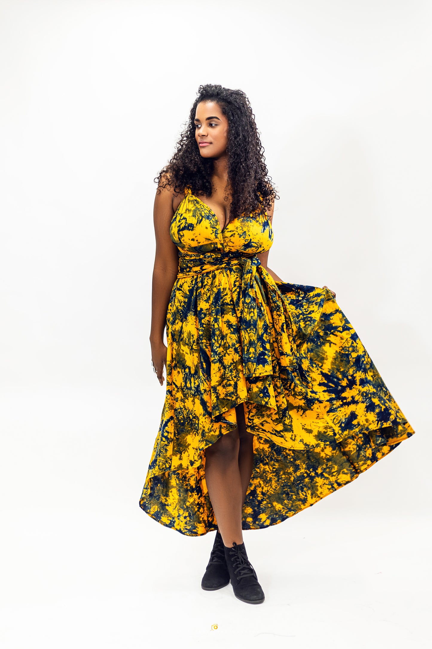 Batik Infinity Dress (Sunshine Green)