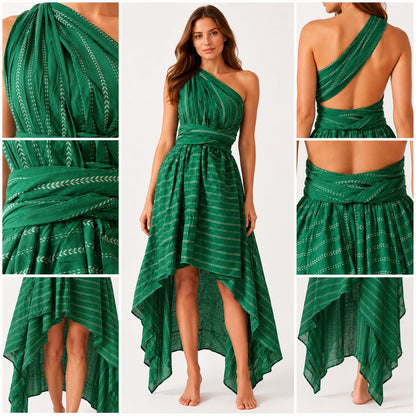 Emerald Green Infinity Wrap Dress
