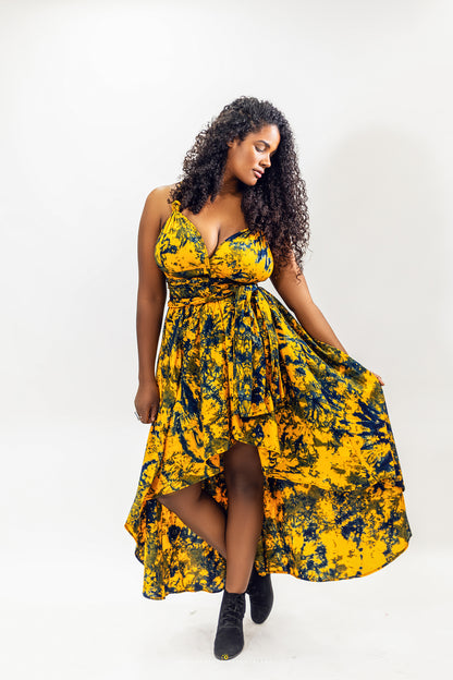 Batik Infinity Dress (Sunshine Green)