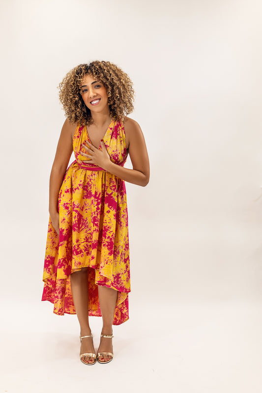 Batik Infinity Dress (Sunshine Pink)