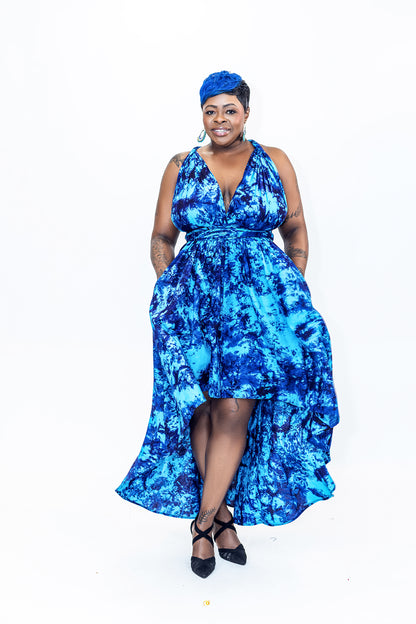 Batik Infinity Dress (Blue)